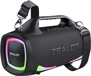 ZEALOT Bluetooth Speaker, 100W Peak Speakers Bluetooth Wireless, Dual Pairing, XBass, Bluetooth 5.3, 24000mAh Power Bank, Outdoor Waterproof Speaker for Camping, Beach, and Party