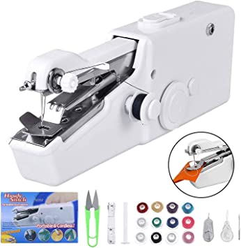 Portable Mini Electric Sewing Machine Upgraded Eco-Friendly Material Dual Speed Portable Mending Machine Durable for Beginner Fabric Sewing Practical & Gifts