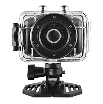 Ematic EVH625BL AVI Video Recording ActionCam HD with Post and Helmet Mount