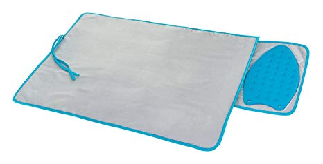 LIVIVO ® Travel Iron Mat with Silicone Iron Rest Pad – Soft Sponge Sheet with Metallised Cover to Reflect Heat –Table Top Ironing Blanket Folds or Rolls Up in Seconds – Great for Travel