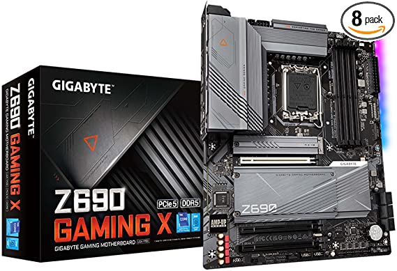 GIGABYTE Z690 Gaming X (LGA 1700/ Intel Z690/ ATX/ DDR5/ Quad M.2/ PCIe 5.0/ USB 3.2 Gen2X2 Type-C/ 2.5GbE LAN/Gaming Motherboard)