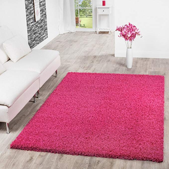 T&T Design Shaggy Rug Long Pile High Pile Modern Carpet, Size:230x320 cm, colour:pink