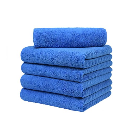 Carcarez Microfiber Car Wash Drying Towels Professional Grade Premium Microfiber Towels for Car Blue 16 in.x 16 in. Pack of 5