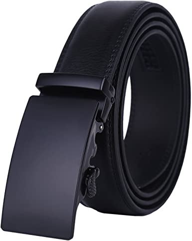 Dante Men's Leather Ratchet Dress Belt with Automatic Buckle