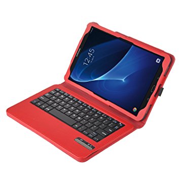 Fire HD 8 2016 keyboard case,KuGi All-New Amazon Fire HD 8 case with keyboard - Ultra Lightweight Detachable Bluetooth Keyboard Stand Case for All-New Fire HD 8 Case(6th Generation)Tablet (Red)