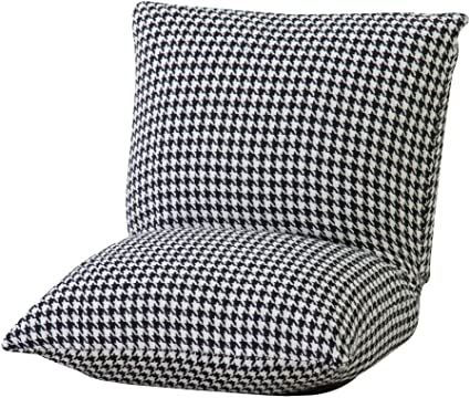 Azumaya RKC-927HC Compact Floor Cushion Chair Houndstooth Design