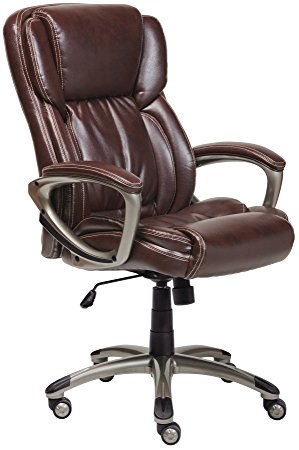 Serta Bonded Leather Executive Chair, Brown