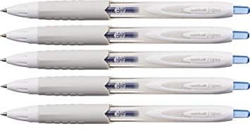 Uni-ball Signo 307 Retractable Gel Ink Pen, Ultra Micro Point 0.38mm, Blue Ink, UMN-307-38, Value Set of 5