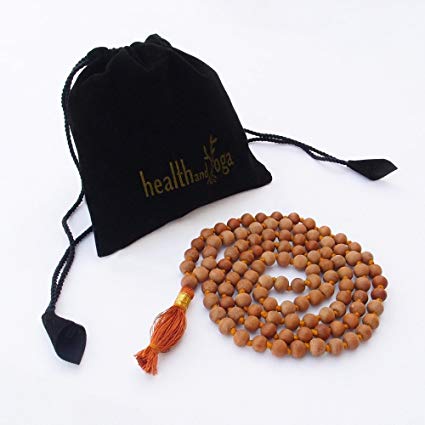 HealthAndYoga(TM) Mala Beads - Sandalwood