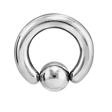 6G 1/2" Stainless Steel Captive Nipple Ring Plugs