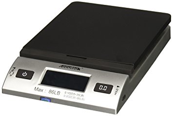 Accuteck S 86 lb All-In-One Silver Digital Shipping Postal Scale with Adapter (W-8260-86BS)