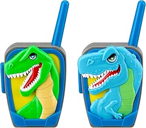 eKids Dinosaur Toy Walkie Talkies for Kids, Static Free Indoor and Outdoor Toys for Boys, Designed for Kids Aged 3 and Up