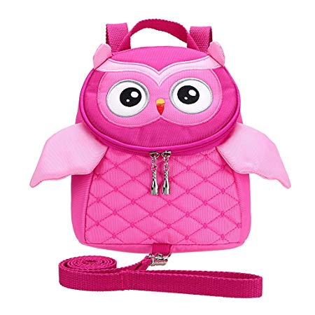 Hipiwe Baby Toddler Backpack with Harness for Walking Safety,Kids Anti-Lost Backpacks with Leash for Boys and Girls (Pink)