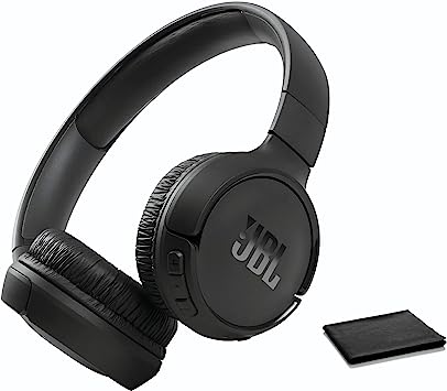 JBL Tune 570BT On-Ear Wireless Bluetooth Headphones with Pure Bass Stereo Sound, Includes Cleaning Cloth - Black