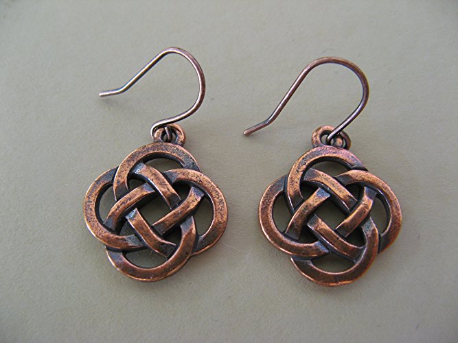 Copper Finish Celtic Knots Earrings