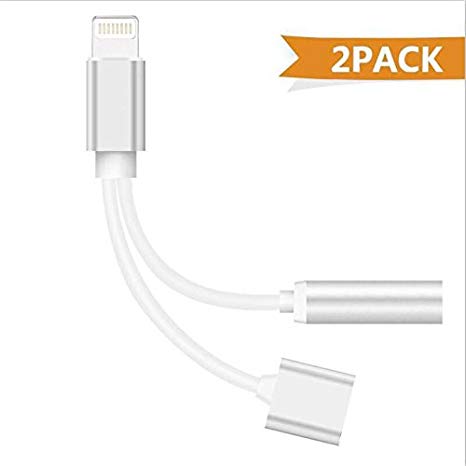 2 in 1 Phone 7 Adapter for Phone 7/7 Plus/8/X/8 Plus（Support iOS 10.3/iOS 11） Adapter and Charger,Adapter to 3.5mm Aux Headphone Headphone Jack Audio Adapter