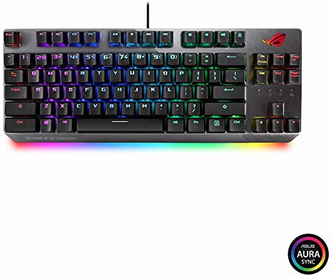 ASUS RGB Mechanical Gaming Keyboard - ROG Strix Scope TKL | Cherry MX Brown Switches | 2X Wider Ctrl Key for FPS Precision | Gaming Keyboard for PC