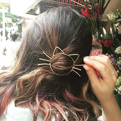 Fdesigner Cat Hair Clips Gold Fashion Hair Barrette Jewelry Cute Hairpins Accessories for Women and Girls (Gold Ⅲ)