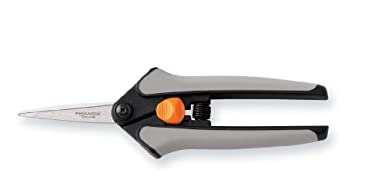 Fiskars 99216935J Pruning Softouch Micro-Tip Snip, Non-Coated Blades, Gray