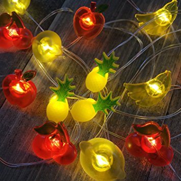 LED String Lights Battery Powered 20 LED Mini 8 FT Fruit Christmas Decorative Lights for Bedroom,Wedding,Party with Timer Controller, Waterproof Battery Box Indoor and Outdoor(FRU)