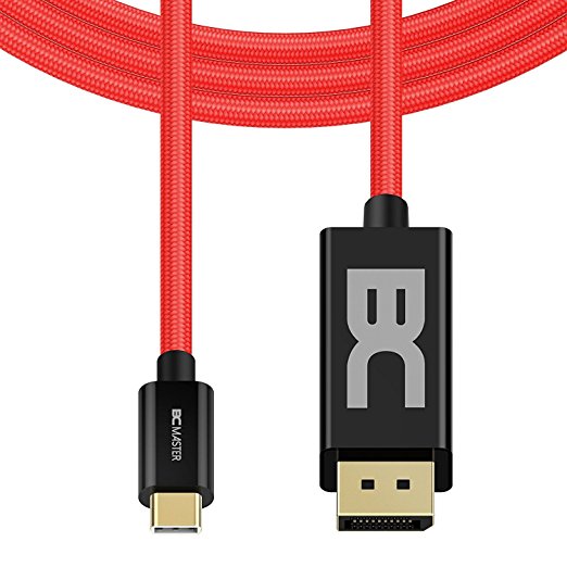 BC Master USB C to DisplayPort 4K Cable 7ft braided,USB 3.1 Type C (Thunderbolt 3 Compatible) to DP Cable for Samsung Galaxy S8/S8 Plus，Apple,2016 2015 MacBook Pro,ChromeBook Pixel,Dell UltraSharp, HP