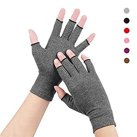 Duerer Arthritis Gloves Women Men RSI, Carpal Tunnel, Rheumatiod, Tendonitis, Fingerless Hand Thumb Compression Gloves Small Medium Large XL Pain Relief