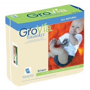 GroVia Disposable BioSoaker Pad for Baby Cloth Diapering (50 count)