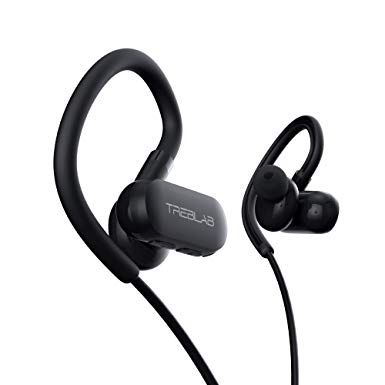 TREBLAB xRun - Prime Bluetooth Sports Headphones. Ultramodern Wireless Running Earbuds & Workout Earphones. IPX4 Waterproof, Bluetooth 5.0, Noise Cancelling Headphones with Microphone (Renewed)