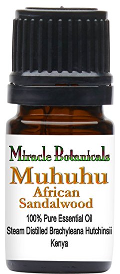 Miracle Botanicals Muhuhu - African Sandalwood Essential Oil - 100% Pure Brachyleana Hutchinsii - Therapeutic Grade - 5ml