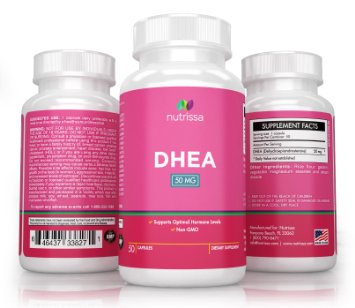 Nutrissa® DHEA 50mg - Healthy Hormonal Balance for Men and Women - Non-GMO Supplement - 100% Money Back Guarantee