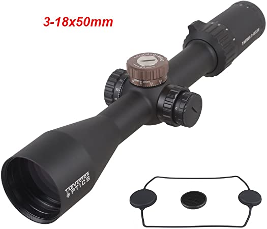 Vector Optics Taurus 3-18x50mm First Focal Plane (FFP) 1/10 MIL Tactical Riflescope with Red Illuminated Reticle, Free 30mm Mount Rings, Lens Covers and KillFlash