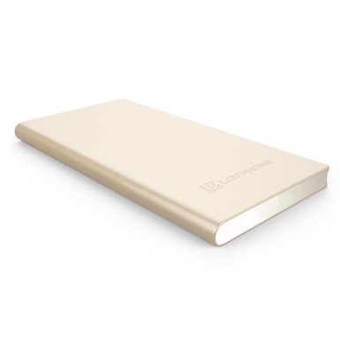 Power Bank,LOVPHONE 8000mAh Ultra Slim Power Bank Dual SMART USB Ports Portable Battery Charger Power Bank for iPhone,iPad,iPod,Samsung Galaxy,Cell Phones,Tablets-(Gold)