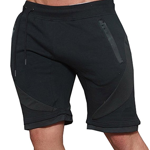 Ouber Men's Fitted Sweat Shorts Running Workout Gym Shorts