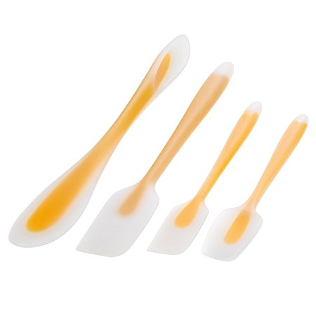 Spatula,Xpatee 4-pieces Heat-Resistant Baking Spatulas Non-stick Flexible Rubber Spatulas (Orange)