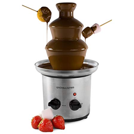 Andrew James Large Chocolate Fountain | Just Under 1 Litre Capacity | 3 Tiers & Extra Deep Drip Tray | Adjustable Motor & Temperature Dial | Great for Kids’ Parties and Weddings