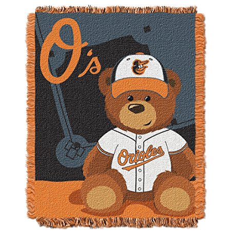 MLB Baltimore Orioles Field Woven Jacquard Baby Throw Blanket, 36x46-Inch