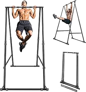 Yes4All Robust Freestanding Pull Up & Chin Up Bar, 126 Levels Adjustable & 770 lbs Capacity Foldable Pull Up Bar Station