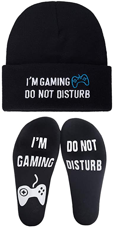 Novelty Gamer Socks Beanie Winter Hat Baseball Cap,Funny Gifts Idea for Teens Boys Men Teenagers