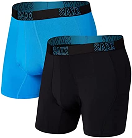 Saxx Men's Underwear -Shadow Boxer Briefs with Built-in Pouch Support- Workout Boxer, Pack of 2