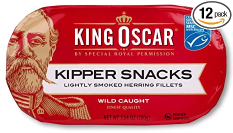 King Oscar Kipper Snacks, Smoked Herring Fillets, 3.54 Oz (Pack Of 12)