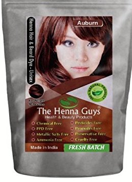 3 Packs of Auburn Henna Hair & Beard Color / Dye - Chemicals Free Hair Color -The Henna Guys