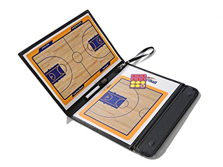 BAITER Foldable Coaching Board Basketball with Dry Erase and Marker Pen Coaches Clipboard Referee Tactics Kit Coach Tool