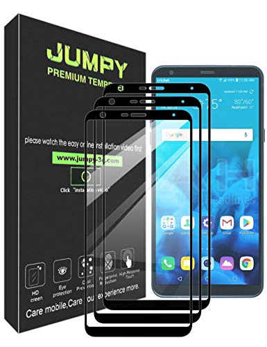 [3-Pack] LG Stylo 4 Screen Protector, JUMPY [Full Coverage] Tempered Glass with Lifetime Replacement Warranty