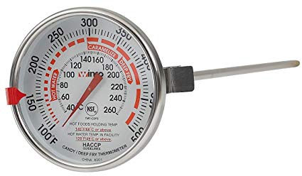 Winco 3-Inch Dial Deep Fry/Candy Thermometer with 12-Inch Probe