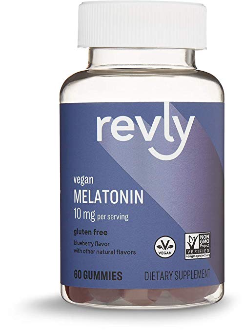 Amazon Brand – Revly Melatonin 10mg, 60 Gummies, 1 Month Supply, Vegan, Non-GMO
