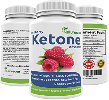 Raspberry Ketones Advanced - Maximum Weight loss formula - Suppresses appetite w/ Added Antioxidants: African Mango Extract, Green Tea Extract, Acai Fruit, Resveratrol, Apple Cider Vinegar - 60 Count!