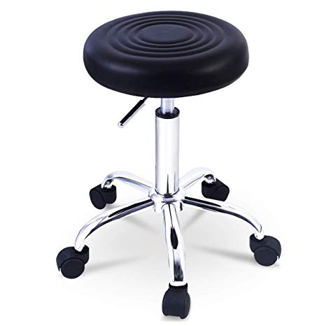 Goplus Adjustable Hydraulic Rolling Swivel Bar Stool Tattoo Facial Massage Spa Stool (1, Black)