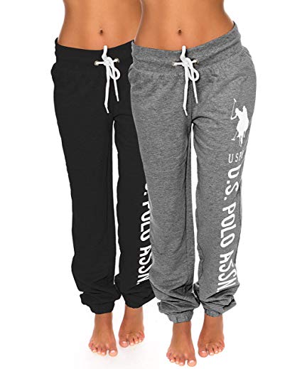 U.S. Polo Assn. Womens French Terry Jogger Lounge Sleep Sweatpants Pajamas