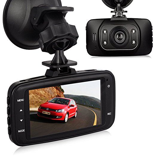 Btopllc Car DVR On Dash Video Camera 2.7 inch with 4 LED lights, Portable & Compact Car DVR Camera Recorder, Vehicle/Car Camera with Night Version, G-Sensor and Motion Detection