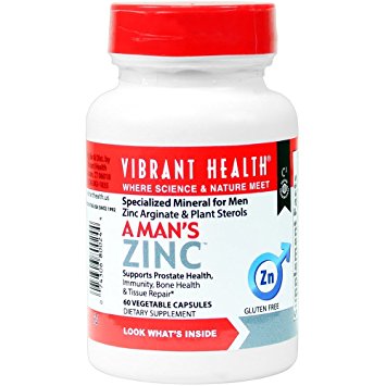 Vibrant Health - A Mans Zinc, Zn Arginate & Plant Sterols Targeted to Support Prostate Health, 60 Count